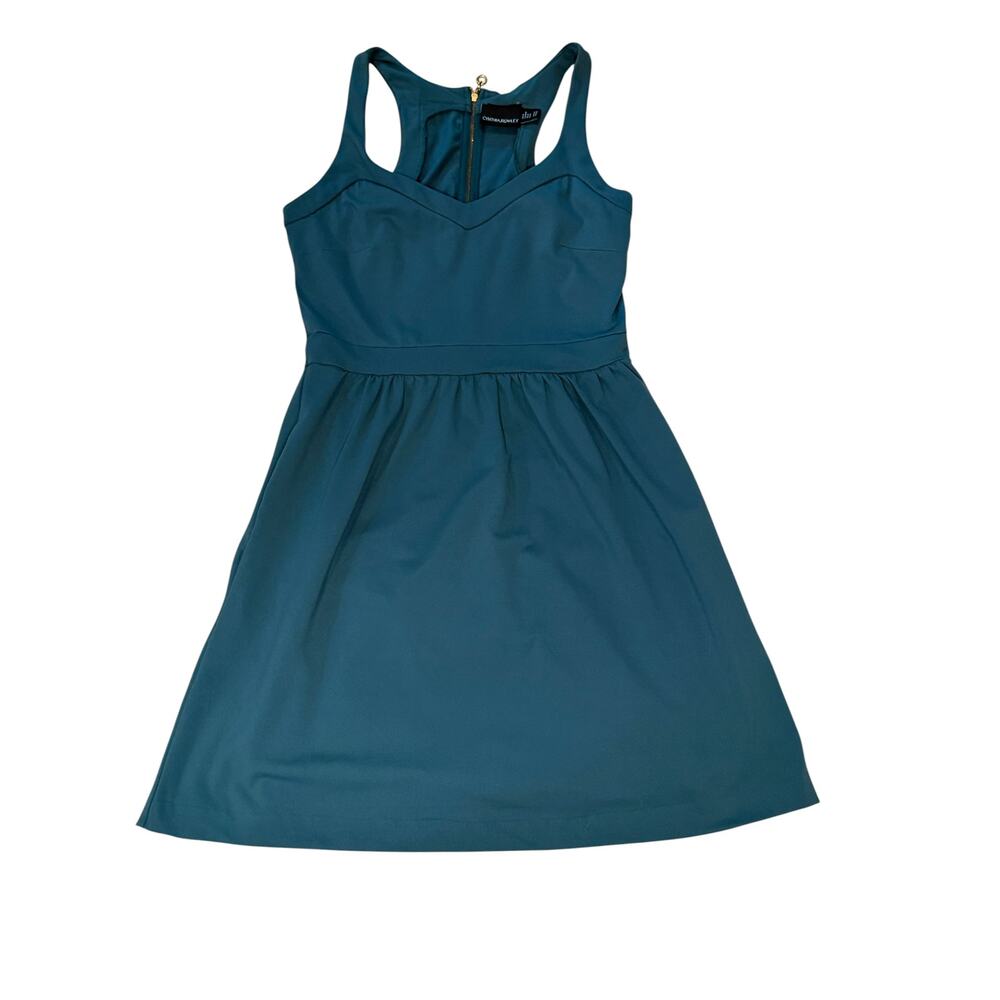 Cynthia Rowley Teal Fit & Flare Dress | Racerback | Sweetheart | Size M - Picture 2 of 6